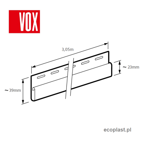 VOX jesion - Listwa końcowa SVP-14 / 3,05m - SCHEMAT
