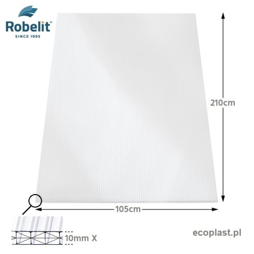 ROBELIT - Poliwęglan komorowy 10mm antracyt / 1,05 x 2m - SCHEMAT