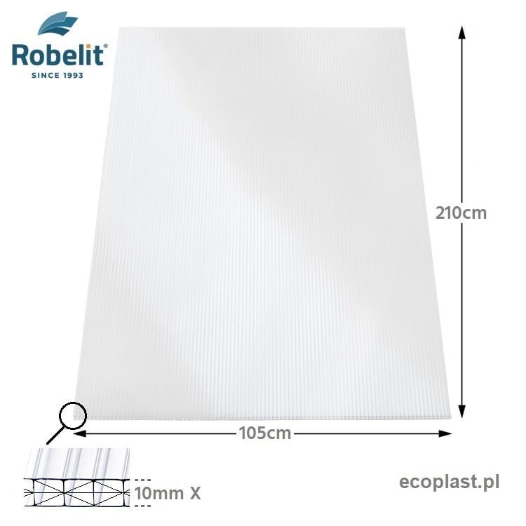 ROBELIT - Poliwęglan komorowy 10mm antracyt / 1,05 x 2m - SCHEMAT