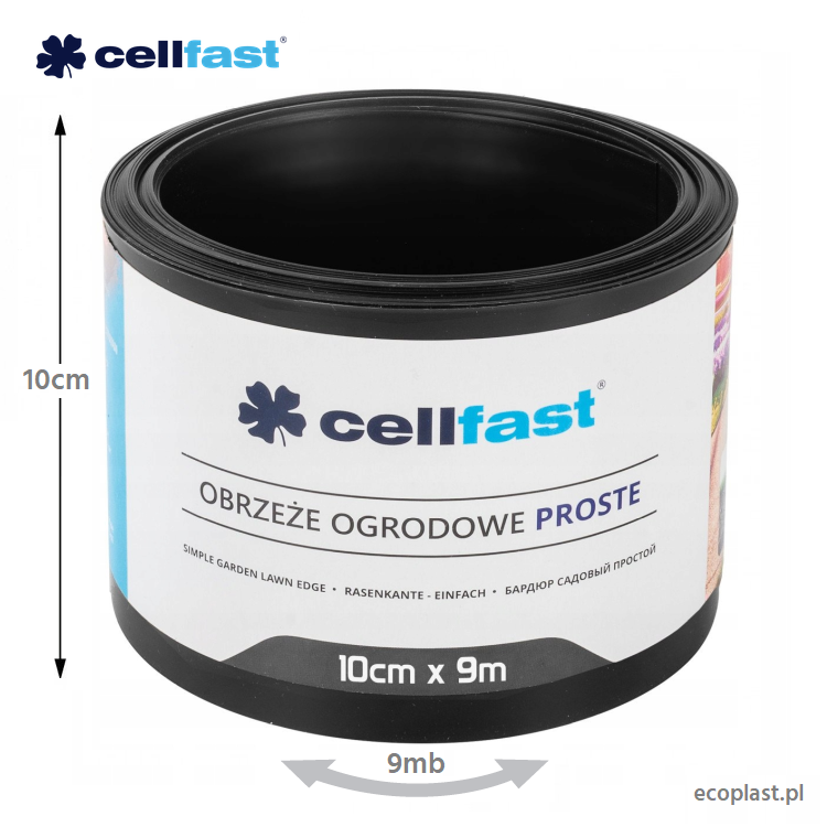 CELLFAST - Obrzeże ogrodowe i trawnikowe CZARNE / 9m x 10cm - SCHEMAT