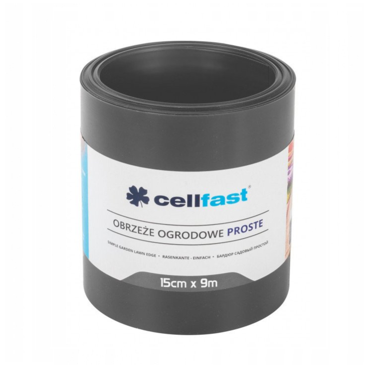 CELLFAST - Obrzeże ogrodowe i trawnikowe GRAFITOWE / 9m x 15cm