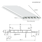 AS kremowy - Panel ścienny PVC / 10cm x 3m - SCHEMAT