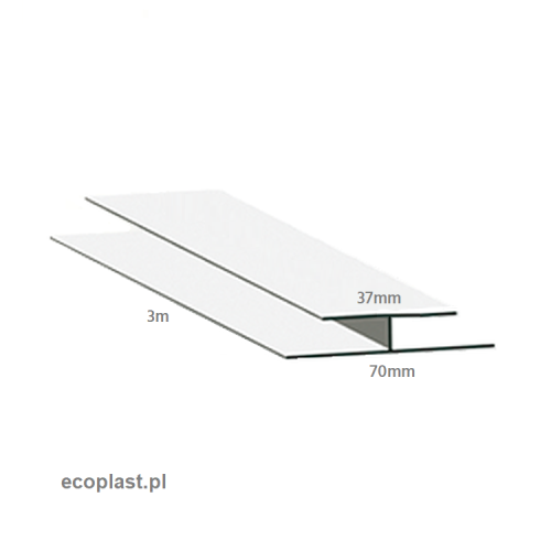 AS kremowy - Listwa łącząca "H" PVC / 2,65m - SCHEMAT