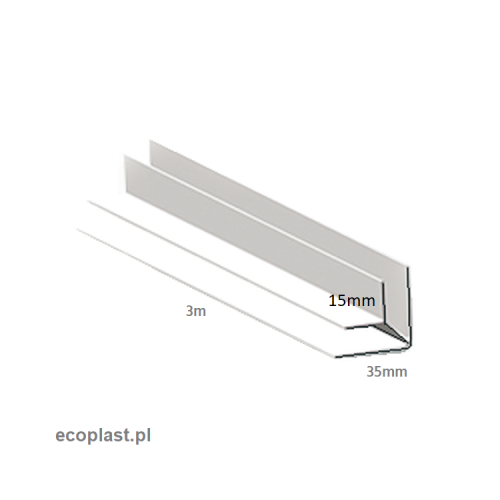 AS kremowy - Narożnik WEWNĘTRZNY (90°) PVC / 2,65m - SCHEMAT