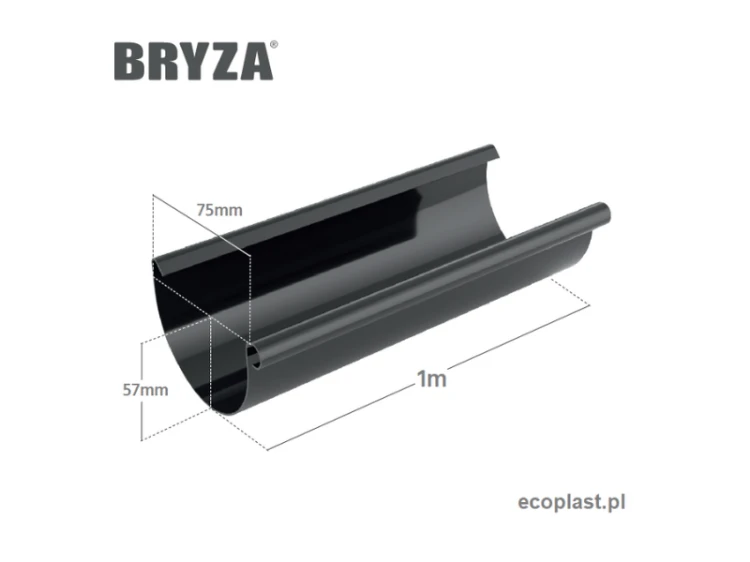 bryza-pvc-grafitowy-rynna-75mm-1m-schemat