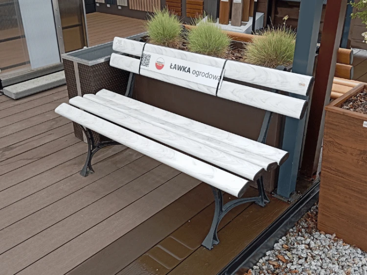 PROFIL PVC ławkowy - ogrodzeniowy 85x35mm / popiel marmur 1m