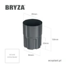 bryza-stal-antracytowy-zlaczka-rury-90mm-mufa-schemat