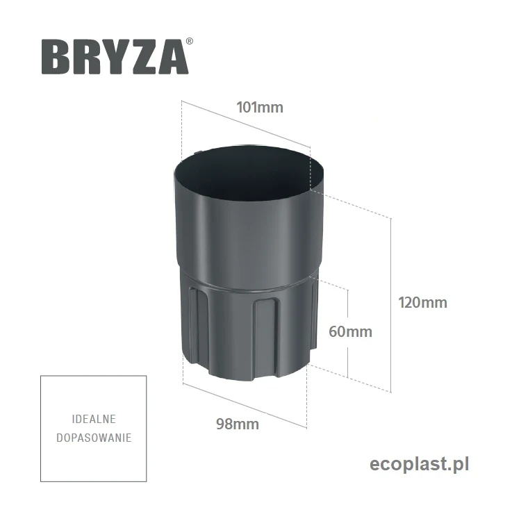 bryza-stal-zlaczka-rury-100mm-mufa-schemat