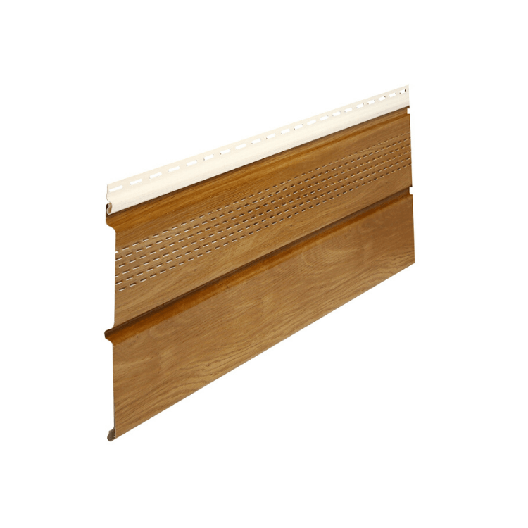 BORYSZEW - Podsufitka PCV dąb winchester wentylacyjna (dwudeskowa) - próbka (5-10cm)