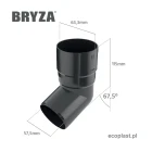 bryza-pvc-brazowy-kolano-63mm-schemat