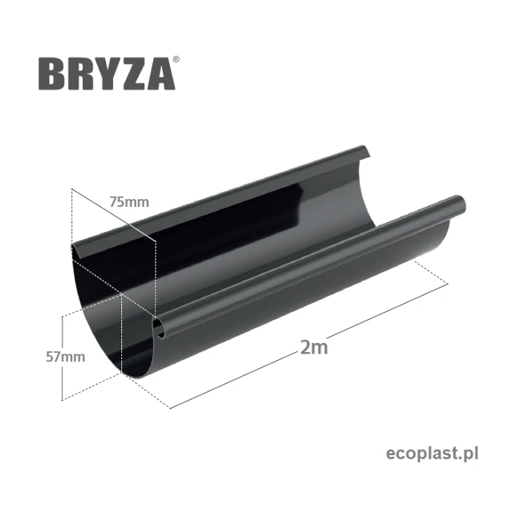 bryza-pvc-brazowy-rynna-75mm-2m-schemat