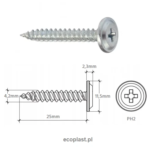 wkrety-montazowe-4,2-x-25mm--do-podsufitki-sidingu-paneli-fronto-i-listew-pvc-100szt