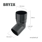 bryza-pvc-brazowy-kolano-wylewka-110mm-schemat