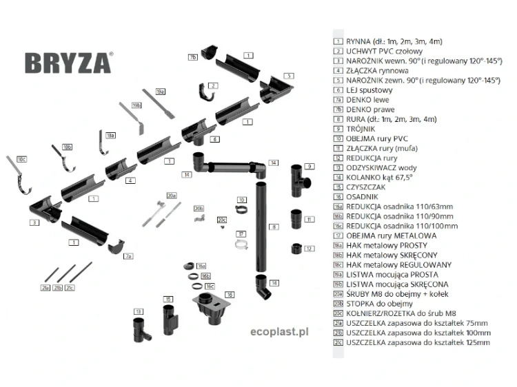 bryza-pvc-braz-zlaczka-rynnowa-150mm-system-rynnowy