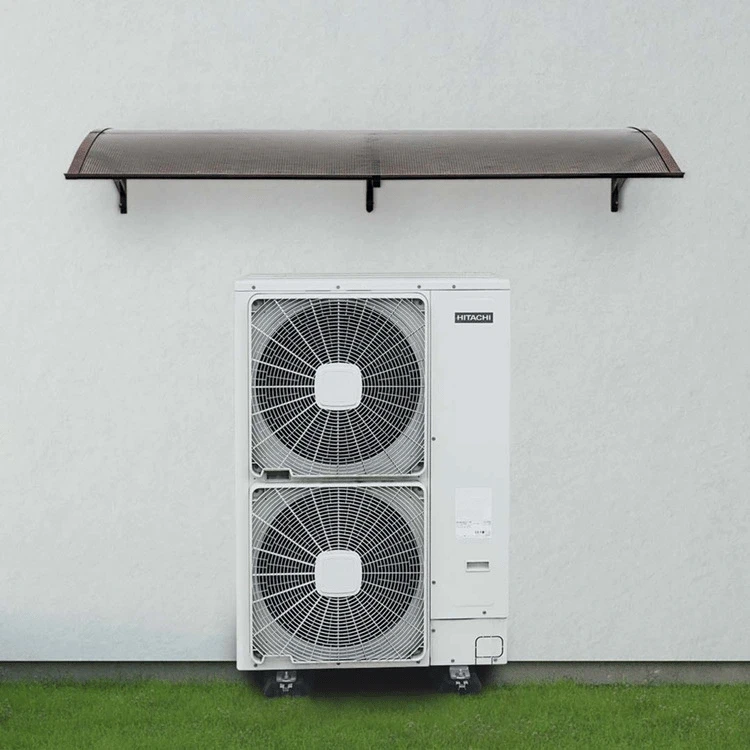 robelit-daszek-nad-pompe-ciepla-arco-pro-max-brazowy-plus-poliweglan-dymiony-160x90cm-wizualizacja