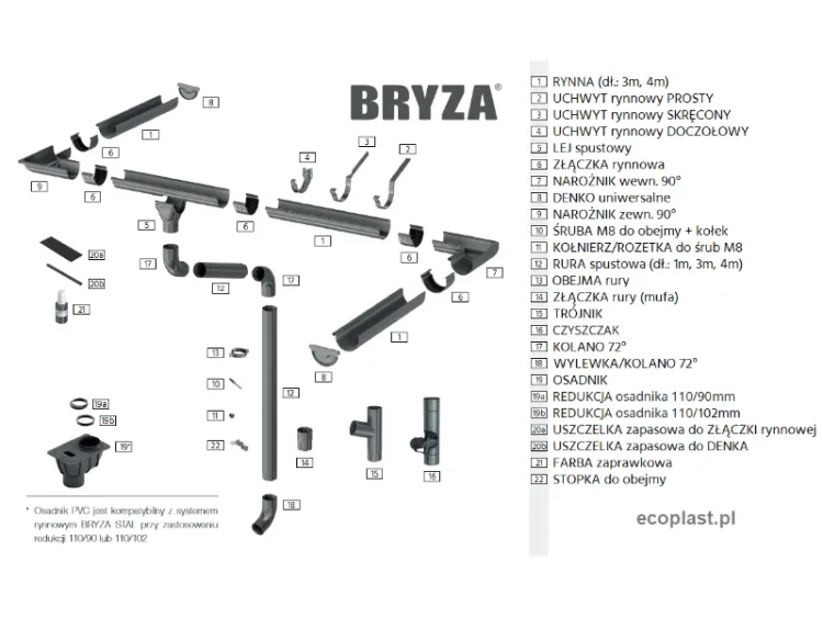 bryza-stal-grafitowy-rura-spustowa-90mm-3m-system-rynnowy