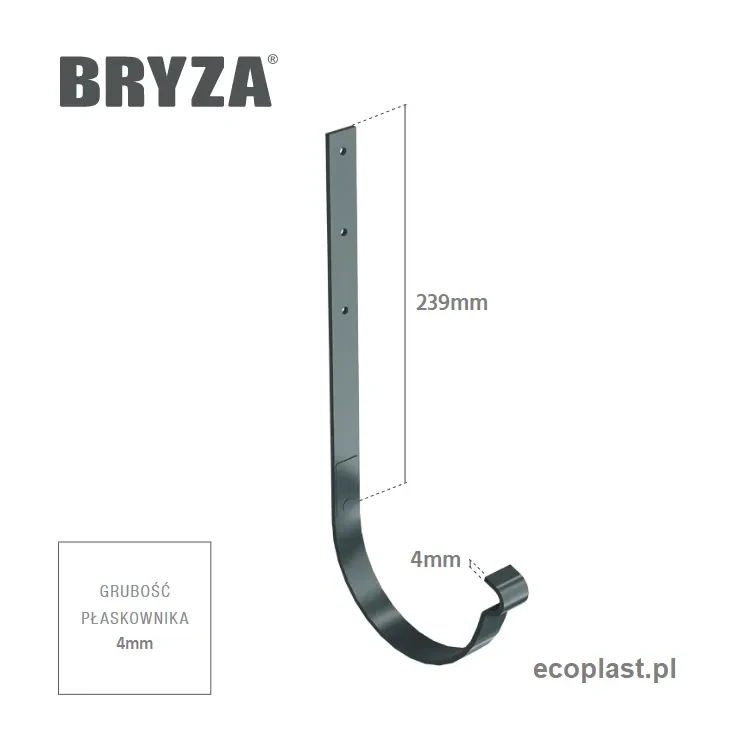 bryza-stal-grafitowy-hak-rynnowy-125mm-prosty-zdjecie-wymiarow