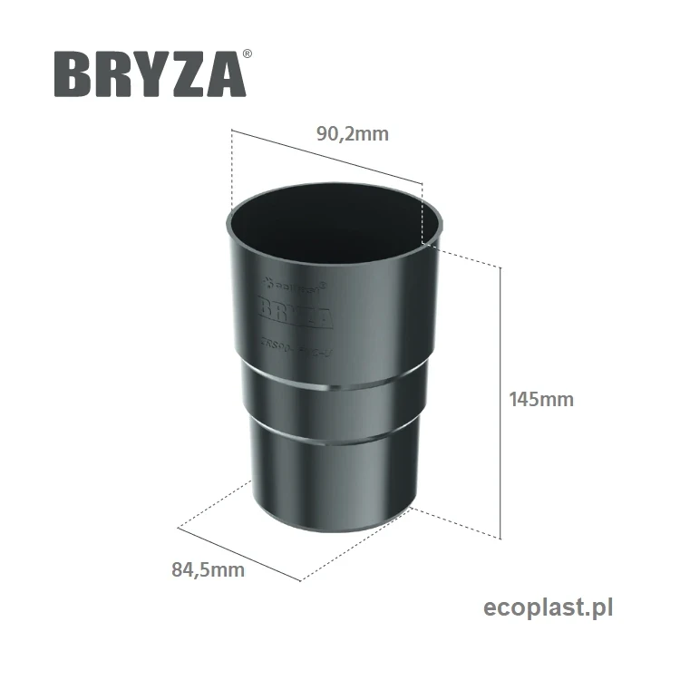 bryza-pvc-bialy-zlaczka-rury-63mm-mufa-schemat