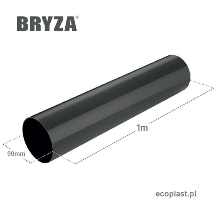 bryza-pvc-grafitowy-rura-spustowa-90mm-1m-schemat