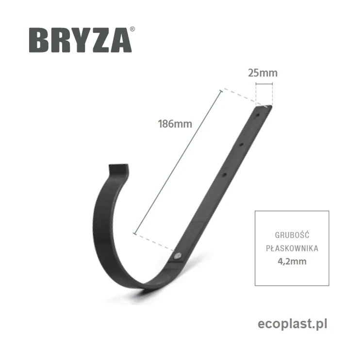 bryza-pvc-grafitowy-uchwyt-rynnowy-100mm-metalowy-prosty-schemat