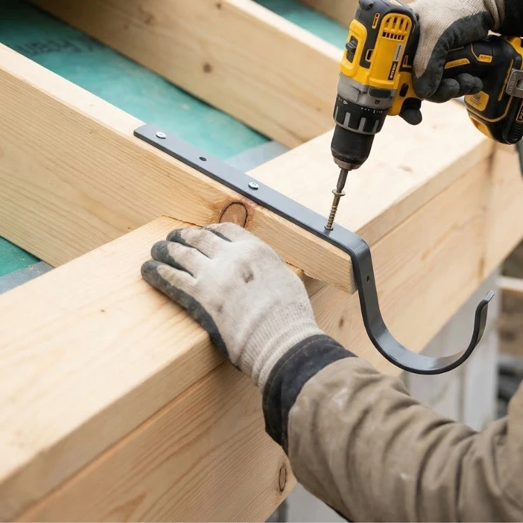 bryza-pvc-grafitowy-uchwyt-rynnowy-100mm-metalowy-prosty-realizacja-montazu