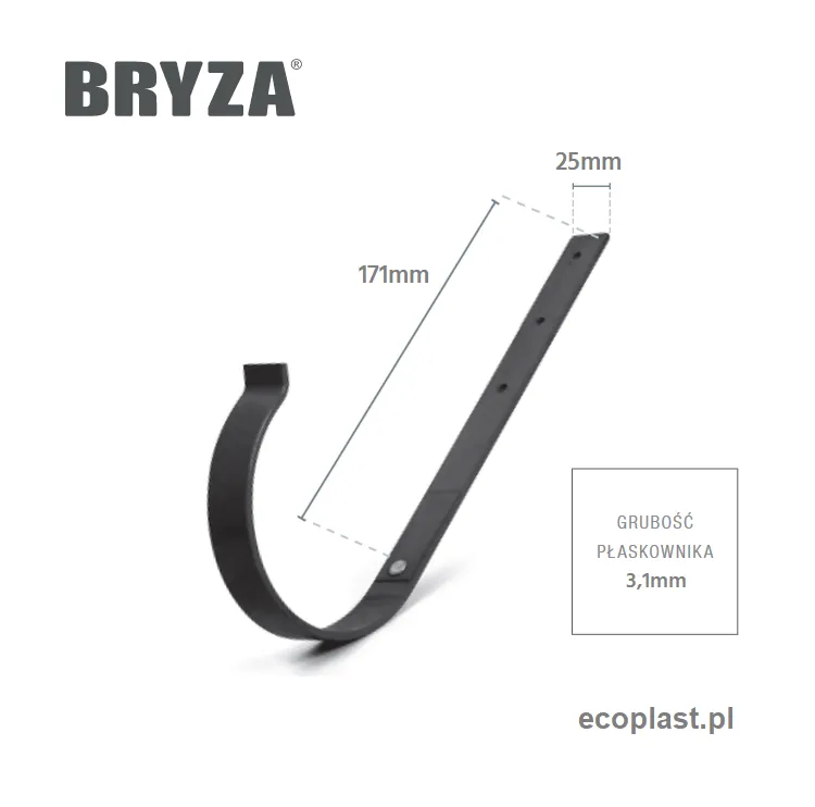 bryza-pvc-brazowy-uchwyt-rynnowy-75mm-metalowy-schemat