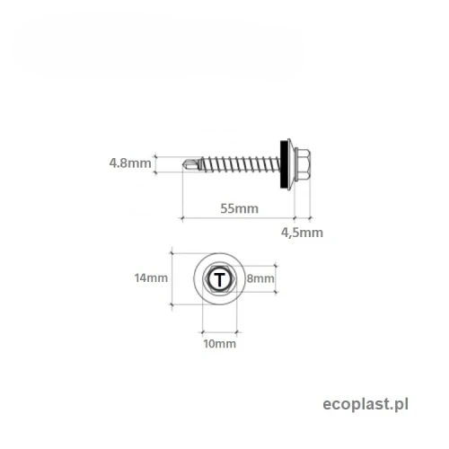 klimas-wkrety-farmer-ocynk-4-i-8-mm-x-55mm-do-plyt-trapezowych-falistych-rylonow-200-sztuk-schemat
