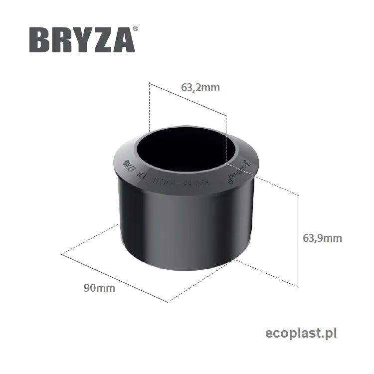 bryza-pvc-brazowy-redukcja-90-63mm-schemat