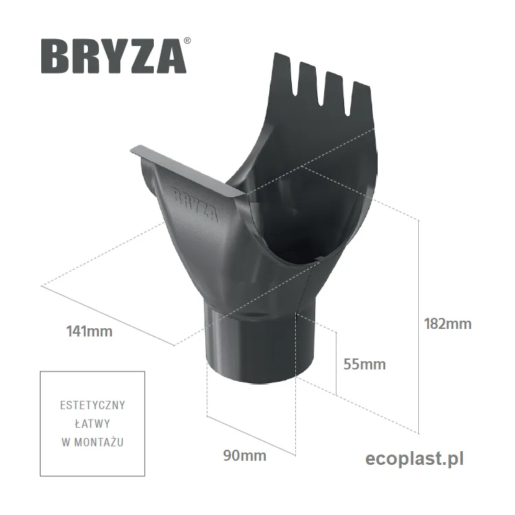 bryza-stal-grafitowy-lej-spustowy-125-90mm-schemat