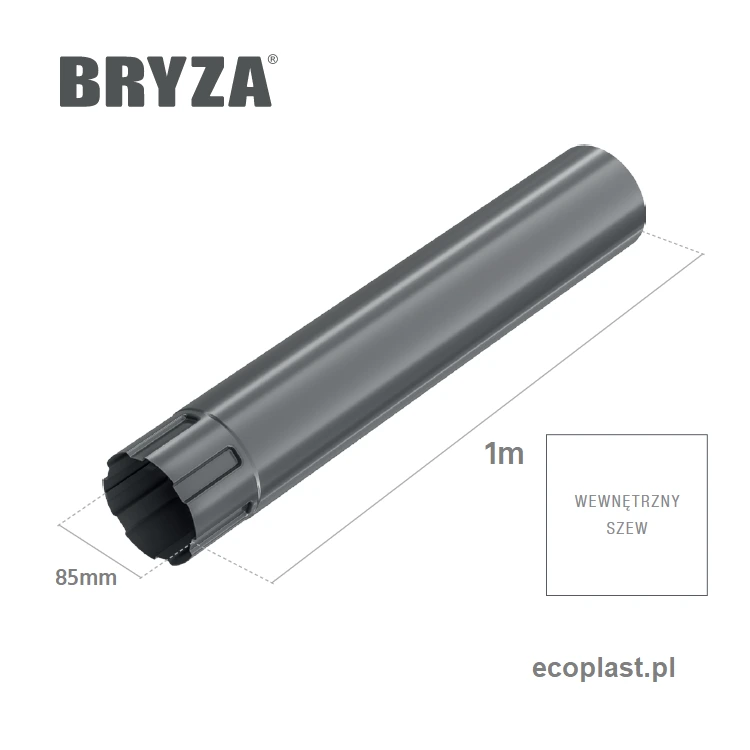 bryza-stal-grafitowy-rura-spustowa-90mm-1m-schemat