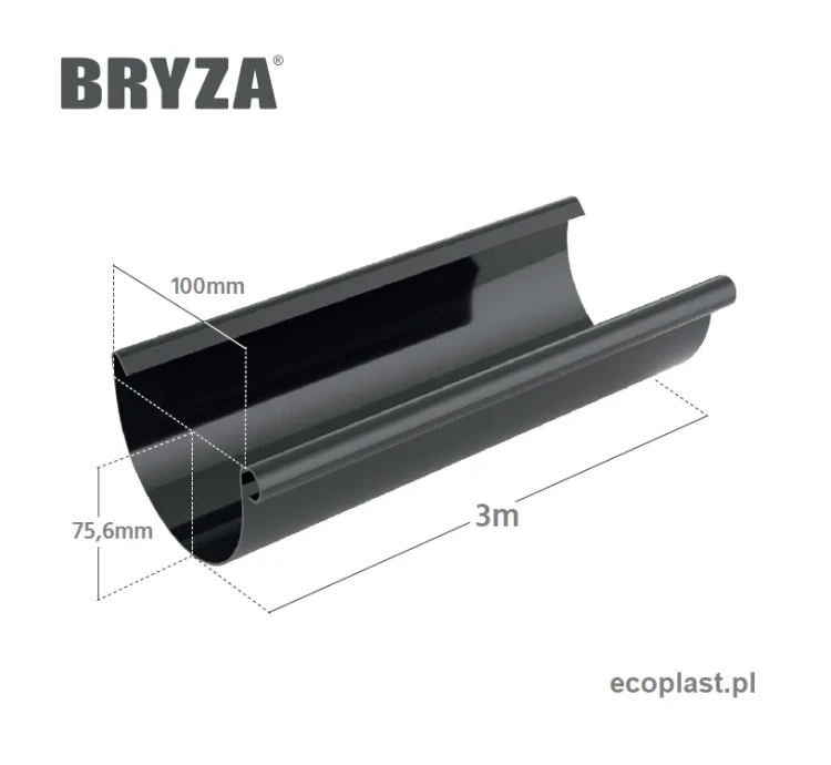 bryza-pvc-brazowy-rynna-100mm-3m-schemat
