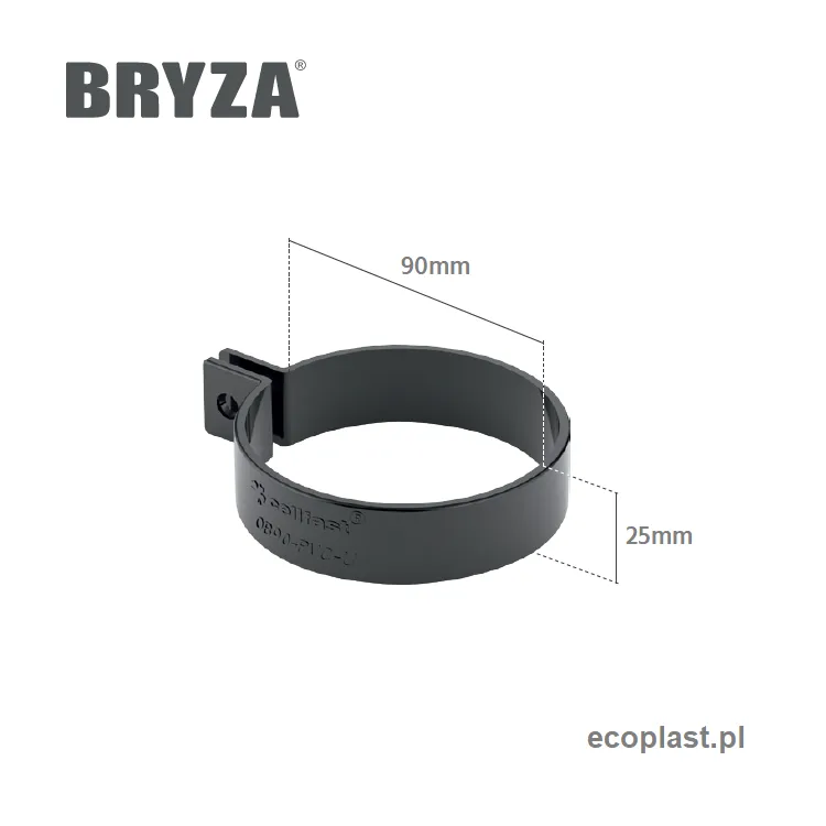 bryza-pvc-brazowy-obejma-rury-90mm-pvc-schemat