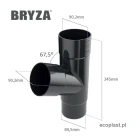 bryza-pvc-brazowy-trojnik-90-90-90mm-schemat