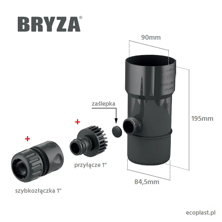 bryza-pvc-brazowy-odzyskiwacz-wody-deszczowej-90mm-schemat