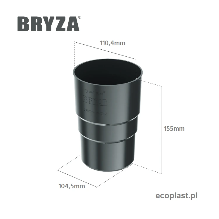 bryza-pvc-grafitowy-zlaczka-rury-110mm-mufa-schemta