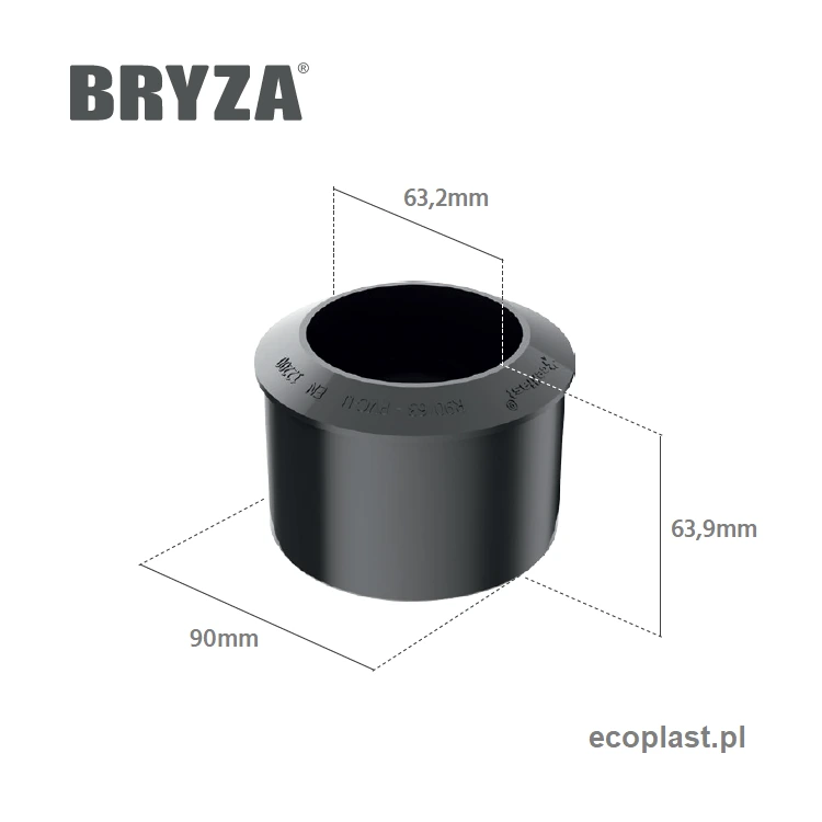 bryza-pvc-zielony-redukcja-90-63mm-schemat