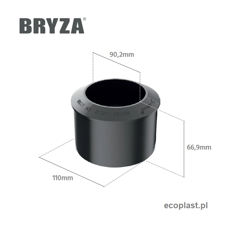 bryza-pvc-zielony-redukcja-110-90mm-schemat