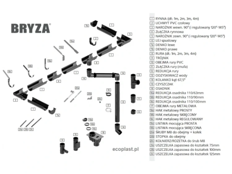 bryza-pvc-zielony-redukcja-110-90mm-elementy-systemu