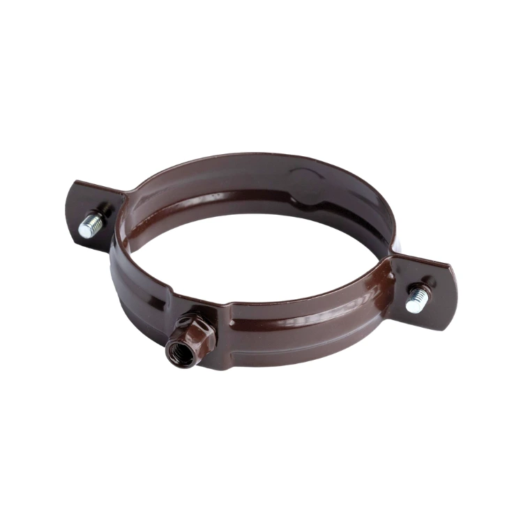 brazowy-obejma-rury-110mm-metalowa-w-poziomie