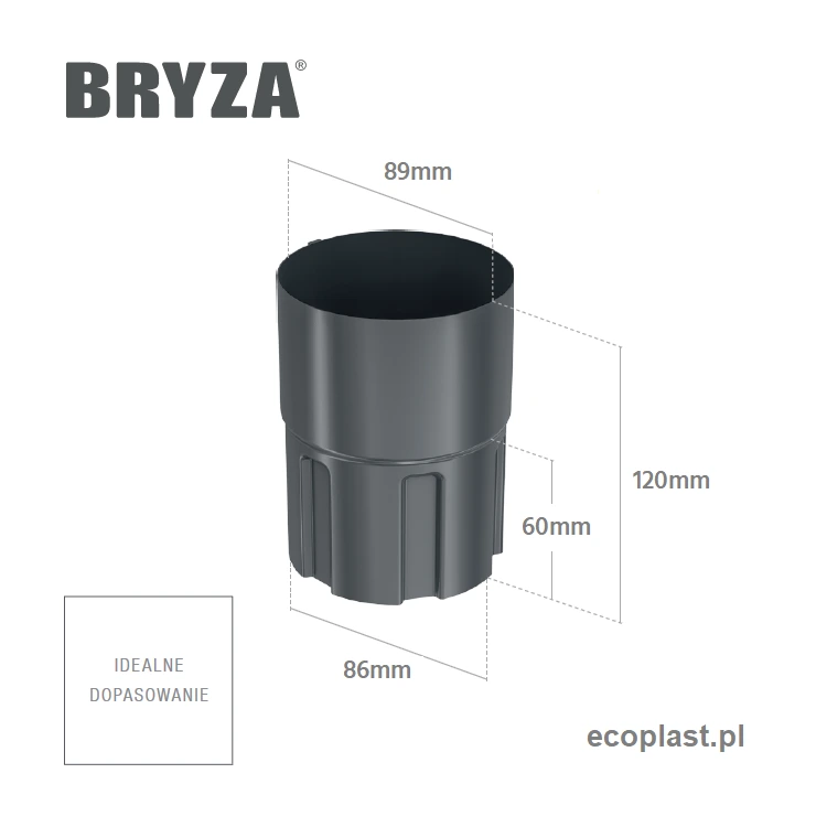 bryza-stal-brazowy-zlaczka-rury-90mm-mufa-schemat