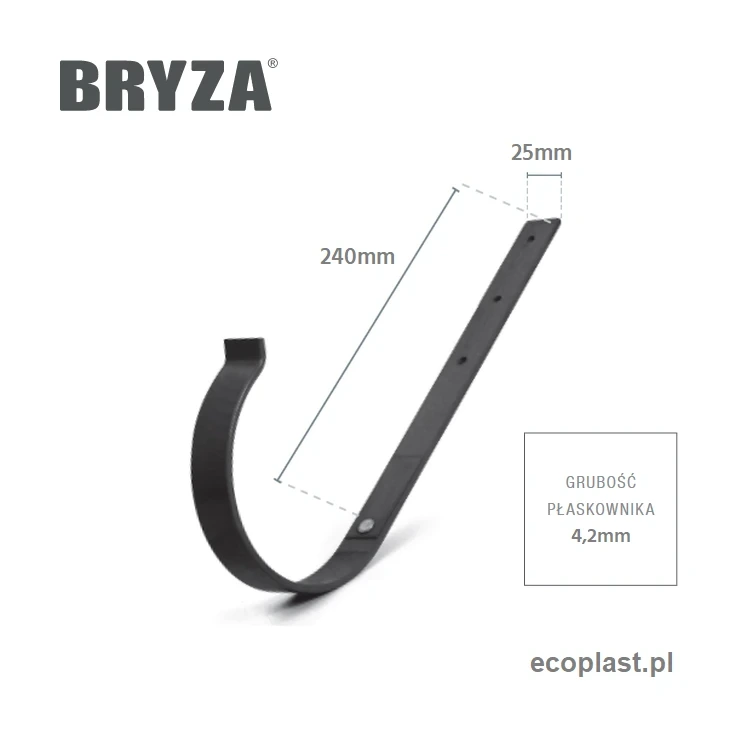 bryza-pvc-zielony-uchwyt-rynnowy-125mm-metalowy-prosty-schemat