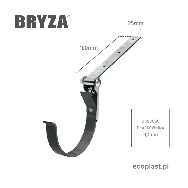 bryza-pvc-zielony-uchwyt-rynnowy-125mm-metalowy-regulowany-schemat