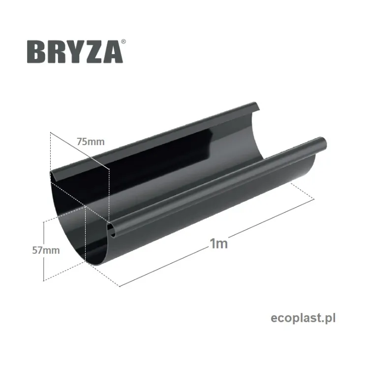 bryza-pvc-czerwony-rynna-75mm-1m-schemat
