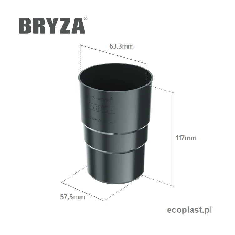 bryza-pvc-czerwony-zlaczka-rury-63mm-mufa-schemat