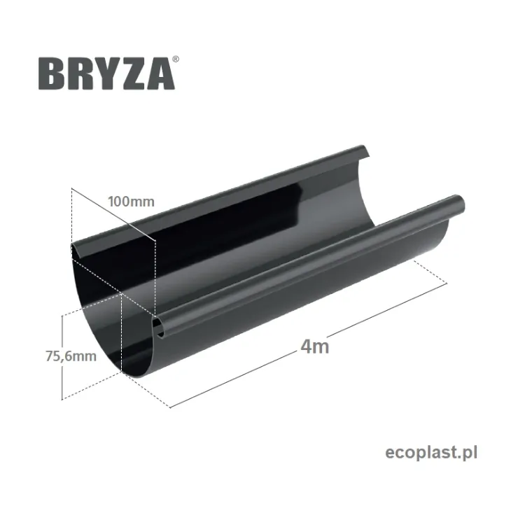 bryza-pvc-czerwony-rynna-100mm-400cm-schemat