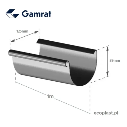 gamrat-izabella-pvc-czarny-rynna-125mm-1m-schemat