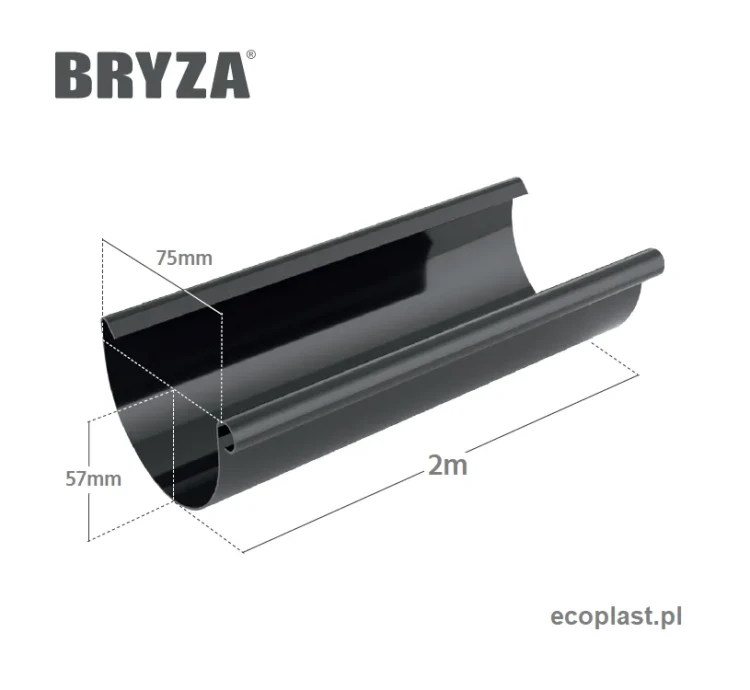 bryza-pvc-zielony-rynna-75mm-2m-schemat