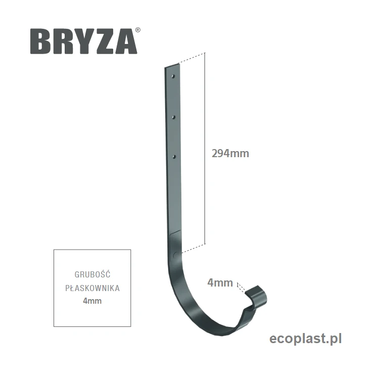 bryza-stal-czarny-hak-rynnowy-150mm-prosty-schemat