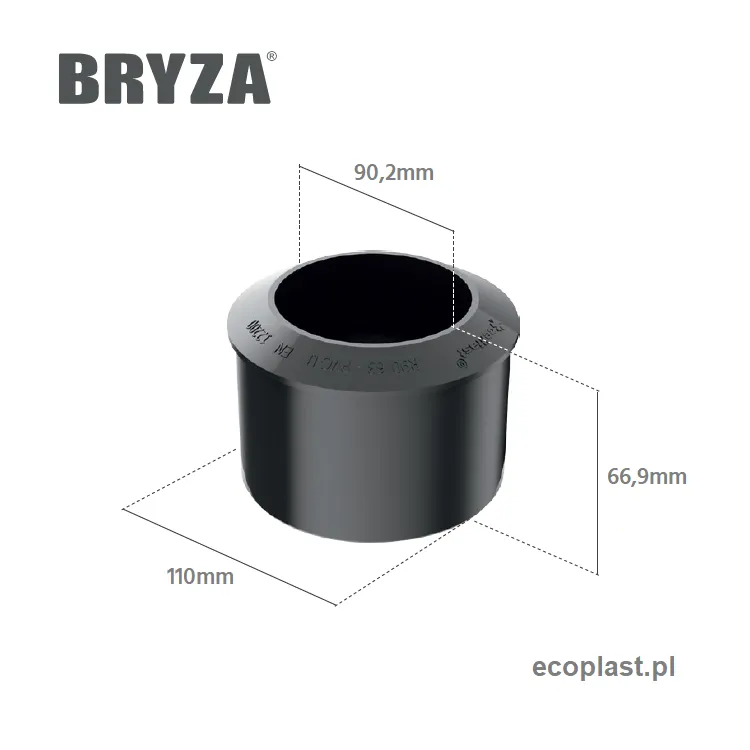 bryza-pvc-czerwony-redukcja-110/90mm-schemat