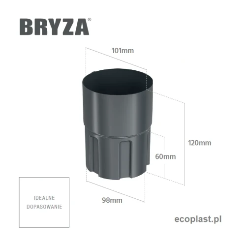 bryza-stal-ceglasty-zlaczka-rury-100mm-mufa-schemat